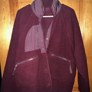Free People FP Movement / Hatch Burgundy Hit the Slopes Fleece Jacket